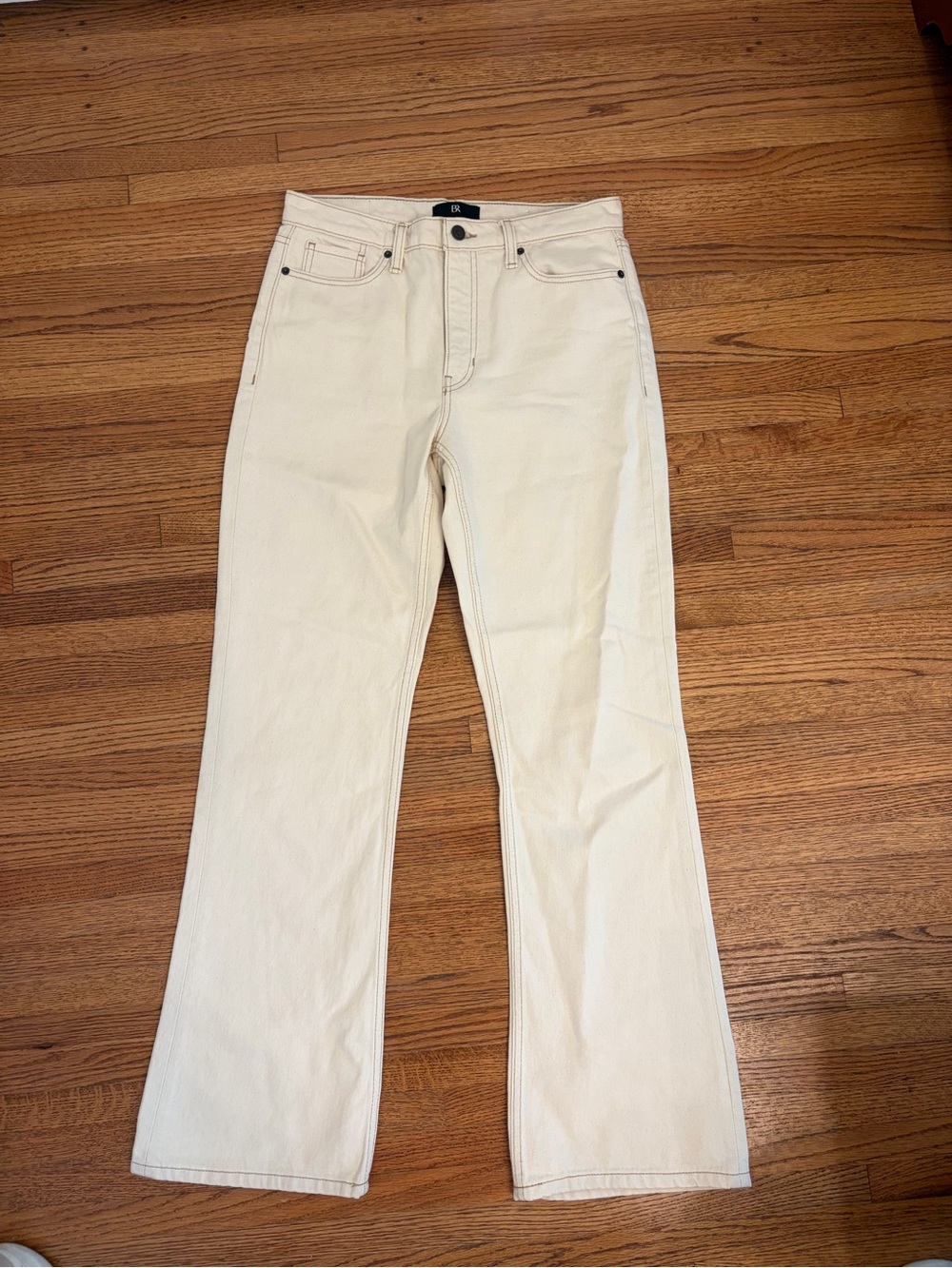 Banana Republic Cream Straight-Leg Jeans